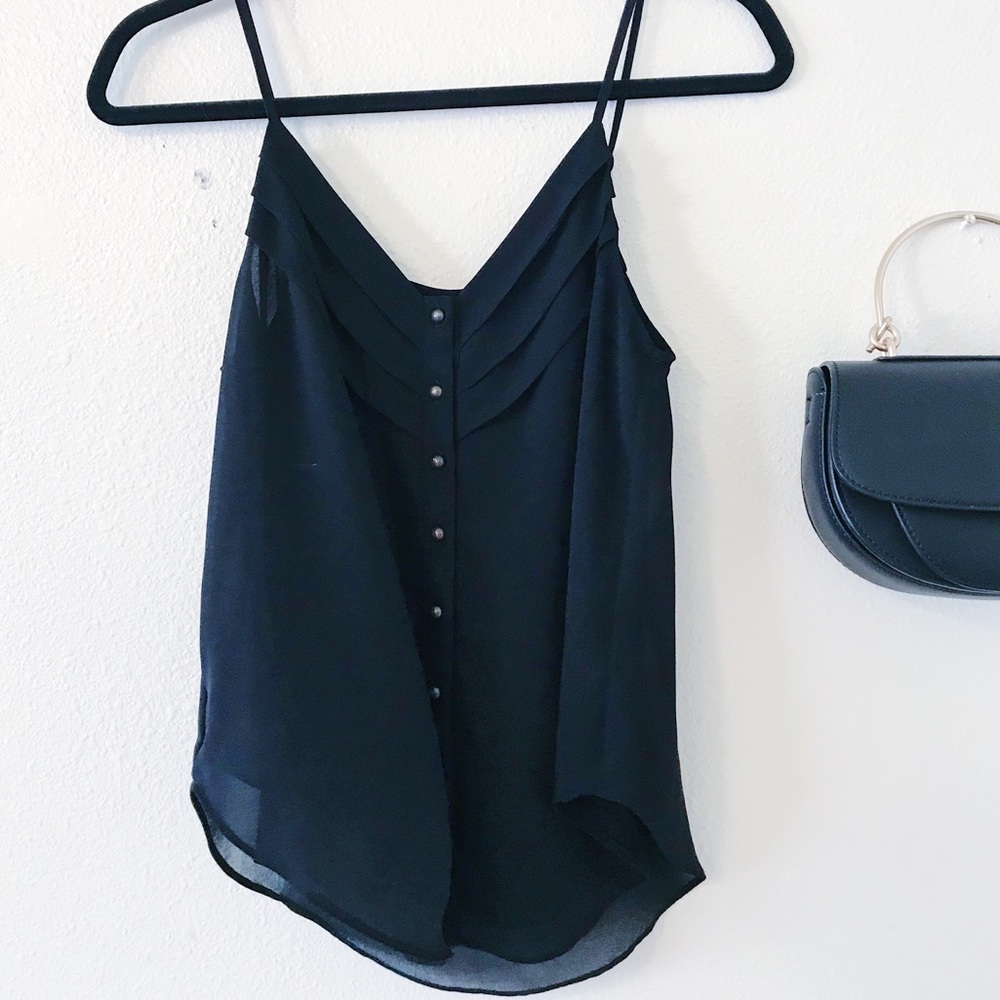 Black Pleated Detail Blouse